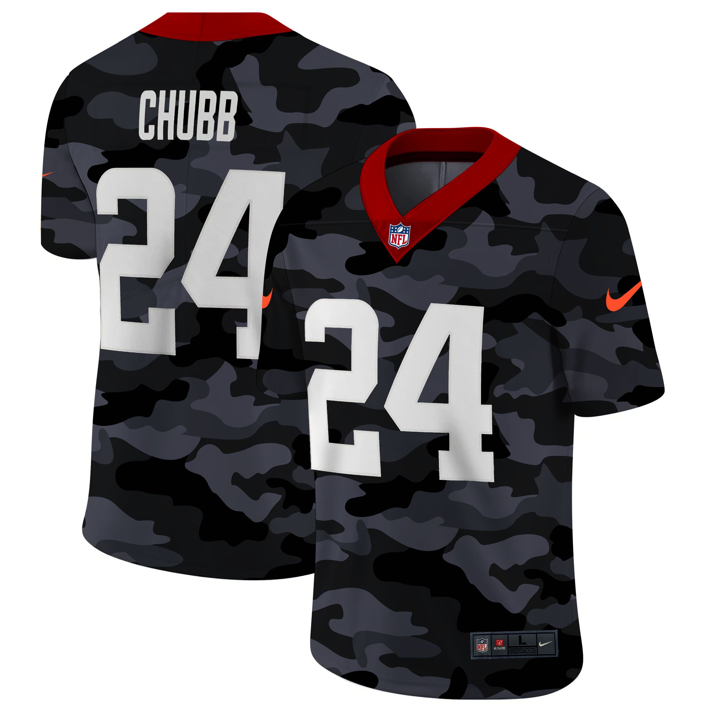 Men Cleveland Browns #24 Chubb 2020 Nike Camo Salute to Service Limited NFL Jerseys->green bay packers->NFL Jersey